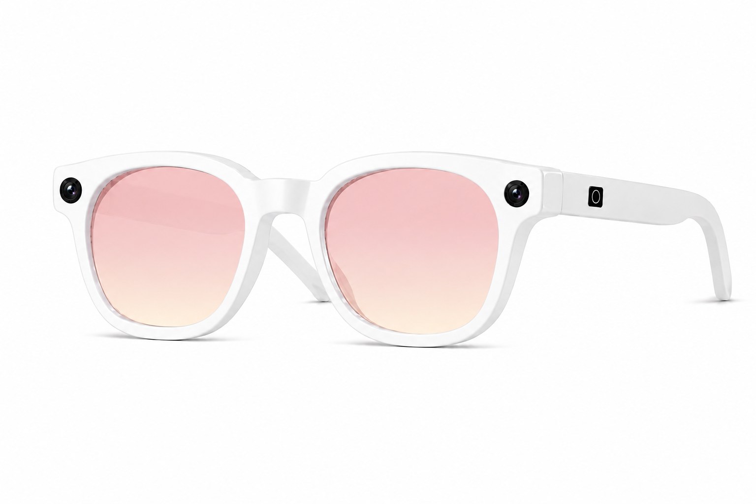 The MYSK, white frame with light red gold lenses